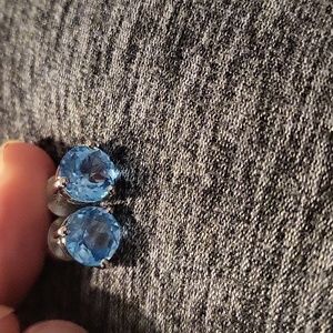 Swiss Blue Topaz Studs